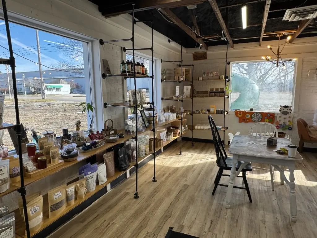 The bright hangout and shopping area inside CC's Market
